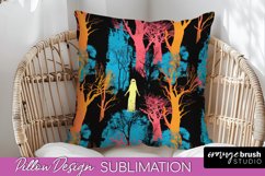 Neon Halloween Pillow Sublimation - Spooky Pillow Cover Product Image 1