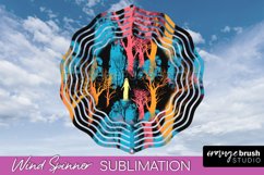 Neon Halloween Wind Spinner, Spooky Wind Spinner Sublimation Product Image 1