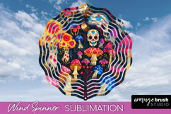 Neon Halloween Wind Spinner, Spooky Wind Spinner Sublimation Product Image 1
