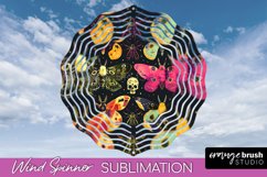 Neon Halloween Wind Spinner, Spooky Wind Spinner Sublimation Product Image 1
