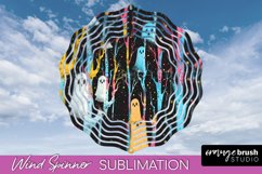 Neon Halloween Wind Spinner, Spooky Wind Spinner Sublimation Product Image 1