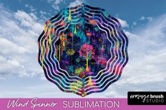 Neon Halloween Wind Spinner, Spooky Wind Spinner Sublimation Product Image 1