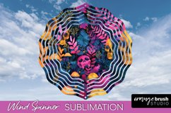 Neon Halloween Wind Spinner, Spooky Wind Spinner Sublimation Product Image 1