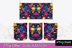 Neon Halloween Mug Wrap - Spooky Mug Sublimation Designs Product Image 1