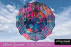 Neon Halloween Wind Spinner, Spooky Wind Spinner Sublimation Product Image 1