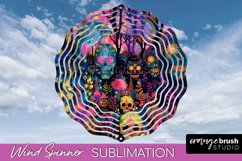 Neon Halloween Wind Spinner, Spooky Wind Spinner Sublimation Product Image 1