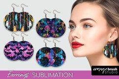 Neon Halloween Earrings - Spooky Round Earring Sublimation Product Image 1