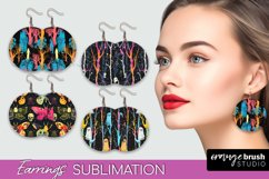 Neon Halloween Earrings - Spooky Round Earring Sublimation Product Image 1