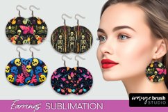 Neon Halloween Earrings - Spooky Round Earring Sublimation Product Image 1