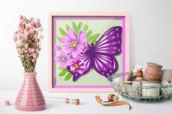 3D paper / Floral Butterfly Papercut / Butterfly paper cut Product Image 3
