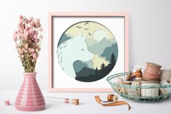 Wolf in the forest layered paper cut SVG Product Image 3