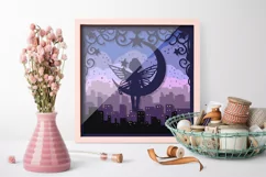 Fairy and moon in the city SVG paper cricut Product Image 3