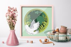 Planet and Dove layered paper cut / earth layered paper cut Product Image 3