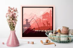 Fishing layered papercut| SVG Fishing 3D Paper Cut Light box Product Image 3