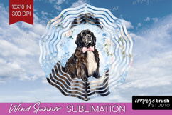 Newfoundland Dog Wind Spinner Sublimation PNG Floral Dog Product Image 1