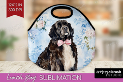 Newfoundland Dog Lunch Bag Floral Dog Lunch Bug PNG Product Image 1
