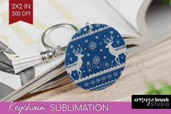 Nordic Christmas Keychain PNG - Winter Keychain Sublimation Product Image 1