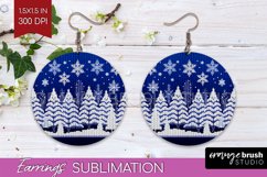 Nordic Christmas Round Earrings, Winter Earring Sublimation Product Image 1