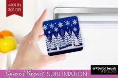 Nordic Christmas Magnet Sublimation - Winter Magnet PNG Product Image 1