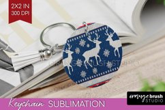 Nordic Christmas Keychain PNG - Winter Keychain Sublimation Product Image 1