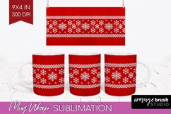 Nordic Christmas Mug Wrap - Winter 15 oz Mug Sublimation Product Image 1