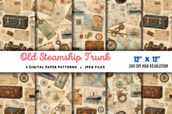 Old Steamship Trunk Stickers JPG Product Image 1