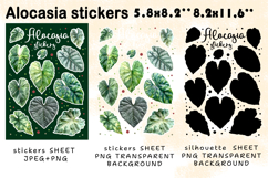 Alocasia Houseplants Stickers |Png/Jpeg Print and cut Product Image 2