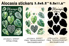 Alocasia Houseplants Stickers |Png/Jpeg Print and cut Product Image 2