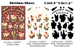 Christmas Cheers Stickers |Png/Jpeg Print and cut Product Image 2