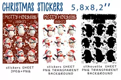 MERRY CHRISTMAS Stickers |Png/Jpeg Print and cut Product Image 2