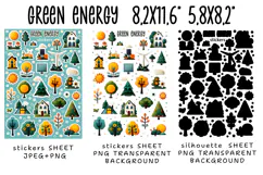 Green Energy Stickers |Png/Jpeg Print and cut Product Image 2