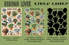 Begonia House Plants Stickers |Png/Jpeg Print and cut Product Image 2