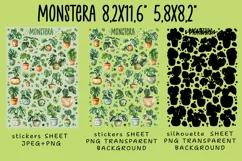 Monstera House Plants Stickers |Png/Jpeg Print and cut Product Image 2