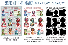 Year of the Snake Stickers |Png/Jpeg Print and cut Product Image 2