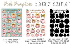 Pink Pumpkins Design | Autumn Stickers Product Image 2