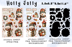 Holly Jolly Stickers |Png/Jpeg Print and cut Product Image 2