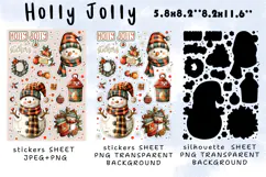 Holly Jolly Stickers |Png/Jpeg Print and cut Product Image 2