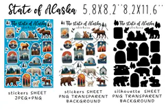State of Alaska Stickers |Stickers PNG|JPEG Product Image 2