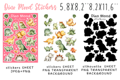 Dino Mood Stickers |Stickers PNG|JPEG Product Image 2