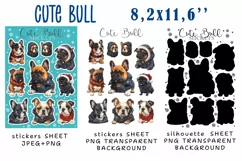 Cute Bull Stickers |Png/Jpeg Print and cut Product Image 2