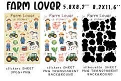 Farm Lover Stickers |Png/Jpeg Print and cut Product Image 2