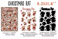 CHRISTMAS RAT Stickers |Png/Jpeg Print and cut Product Image 2