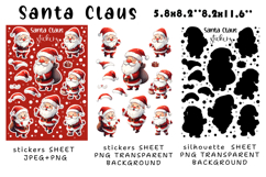 Santa Claus Stickers |Png/Jpeg Print and cut Product Image 2