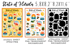State of Florida Stickers |Stickers PNG|JPEG Product Image 2