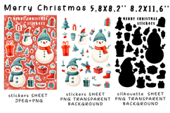 MERRY CHRISTMAS Stickers |Png/Jpeg Print and cut Product Image 2