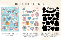 Gift Stickers, Cute Holiday Stickers, Present Clipart PNG Product Image 2