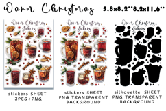 Warm Christmas Stickers |Png/Jpeg Print and cut Product Image 2