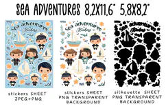 Sea adventures Stickers |Png/Jpeg Print and cut Product Image 2