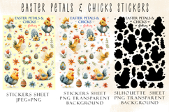 Easter Stickers, Floral Chick Pack, Printable PNG Product Image 2