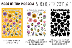 Bees in the Meadow Stickers |Stickers PNG|JPEG Product Image 2